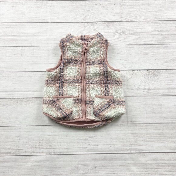 Max Studio Other - Max Studio Kids Toddler Vest Sherpa Plaid Zip-Up Fleece Lined Outerwear 3T
